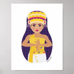 Póster de Matriuska de Bailarina Balinesa