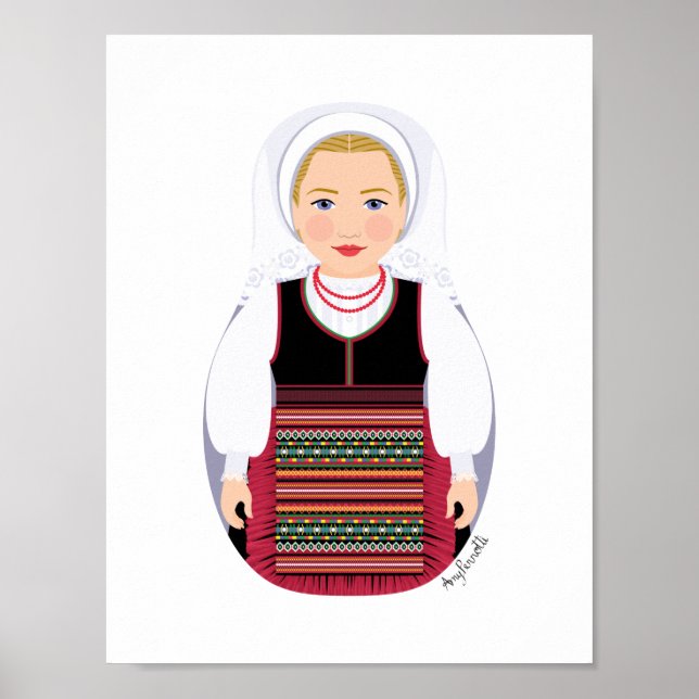 Póster de Matriuska Rubia de Lika Croata (Frente)