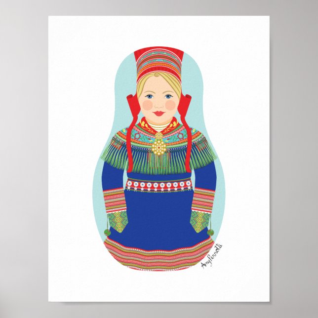 Póster de Matryoshka de Sami (cabello rubio) (Frente)