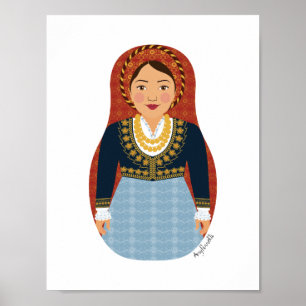 Póster de Matryoshka griega