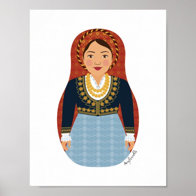 Póster de Matryoshka griega (Frente)