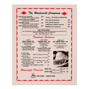 Poster de menú antiguo