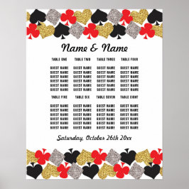 Póster de mesa de boda Asientos Tarjetas de Casino