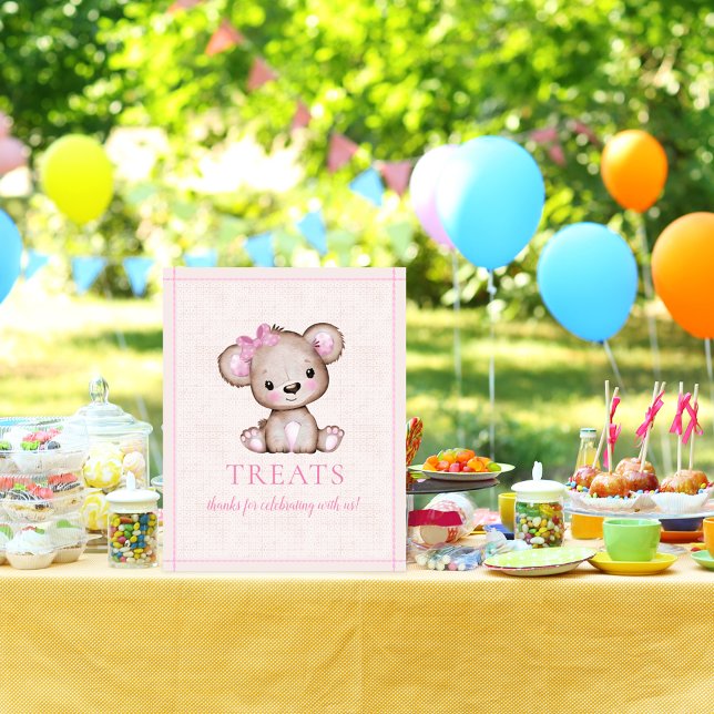 Póster de Mesa de Dulces Niña Linda Oso Cumpleaños (Subido por el creador)