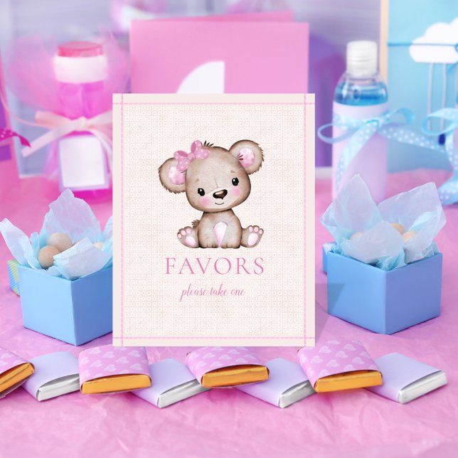 Póster de mesa de favores para baby shower de niña (Subido por el creador)