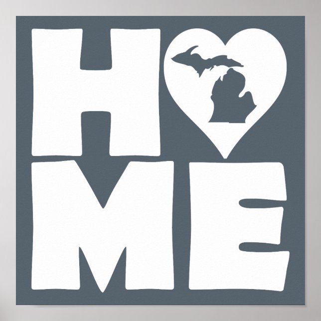Póster de Michigan Home Heart State (Frente)