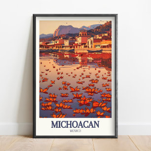 Póster de Michoacán - Arte de Michoacán - Mariposa