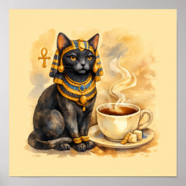 Póster de mitología del gato egipcio antiguo Baste
