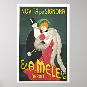 Póster de moda Art Nouveau italiano - Belle Epoque