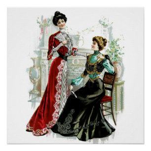 Poster de moda de las damas victorianas de época