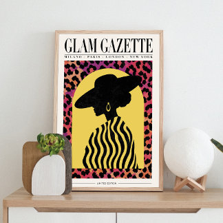Póster de moda Glam Gazette | Arte de pared de leo
