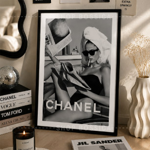 Póster de moda monocromo en blanco y negro minimal