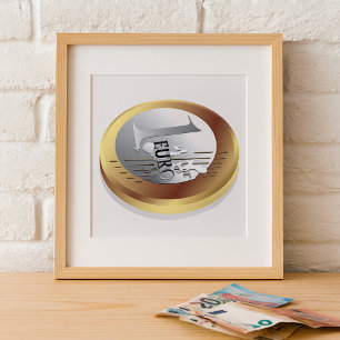 Póster de moneda de un euro