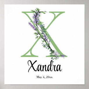 Póster de Monograma X Lavanda Eucalipto para guard