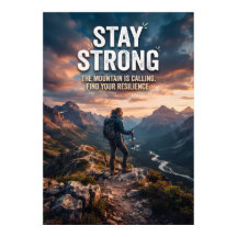 Póster de Montaña que Llama Resiliencia Mantente F