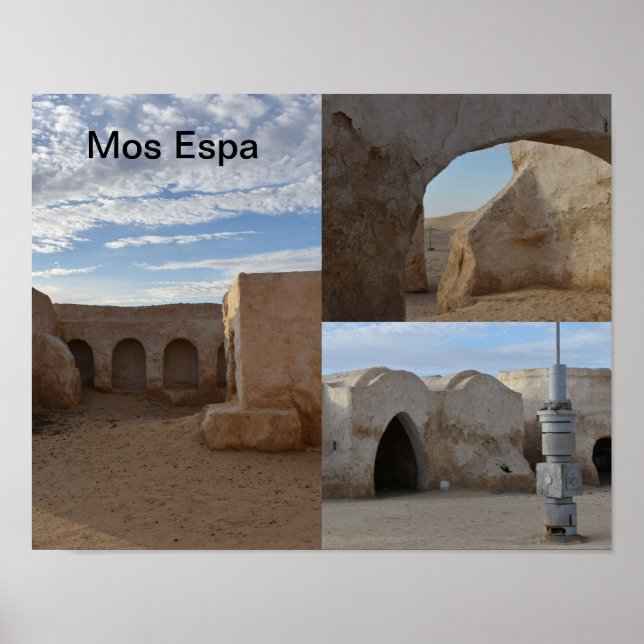 Póster de Mos Espa en el planeta Tatooine (Frente)