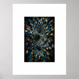 Póster de mosaico geométrico 3D Infinity Warp
