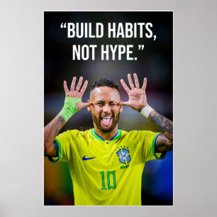 Póster de Motivación Construye Hábitos No Hype