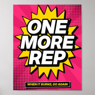Póster de motivación de gimnasio de arte pop 'Una