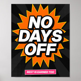 Póster de motivación de gimnasio Pop Art sin días