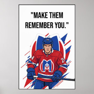 Póster de motivación de hockey de Montreal Metros