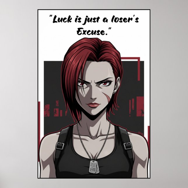 Póster de motivación de Revy – Black Lagoon Suerte (Frente)