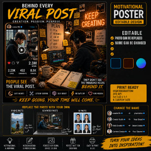 Póster de Motivación para Creador de Contenido F