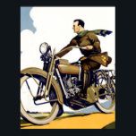 Póster de moto antigua Art Déco<br><div class="desc">Póster de moto antigua Art Déco</div>