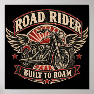 Póster de motocicleta vintage Road Rider 