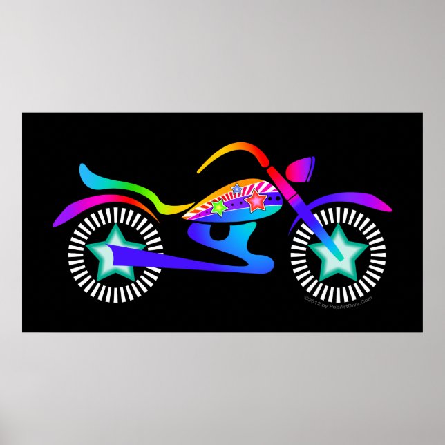 Poster de MOTOCICLETAS de arte pop (Frente)
