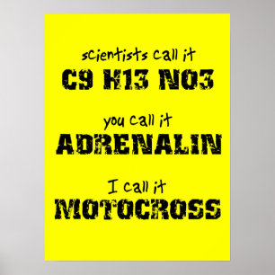 Póster de Motocross Adrenalina Bicicleta de Tierra