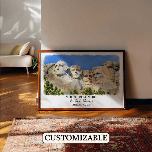Póster de Mount Rushmore Dakota del Sur, Acuarela (Subido por el creador)