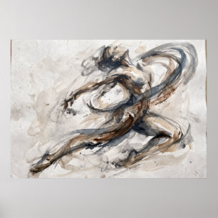 Póster de Movimiento de Figura Abstracta Neutral