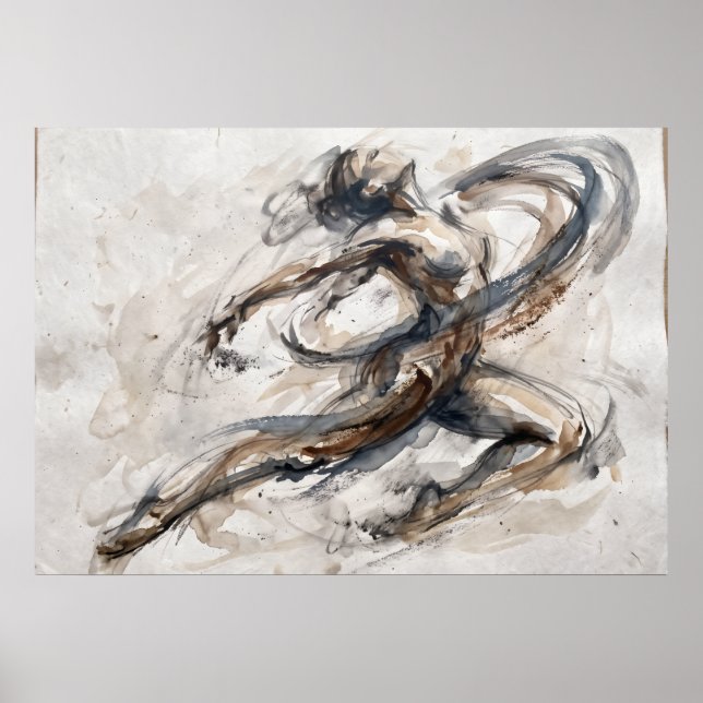Póster de Movimiento de Figura Abstracta Neutral (Frente)