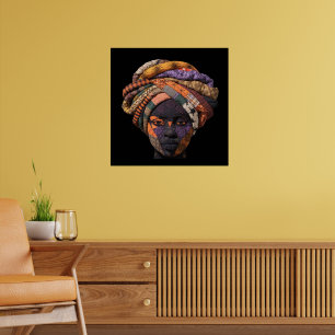 Póster de mujer africana colorida