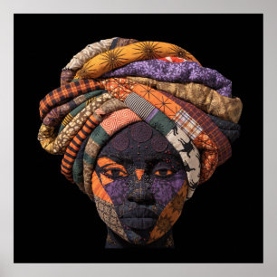 Póster de mujer africana colorida