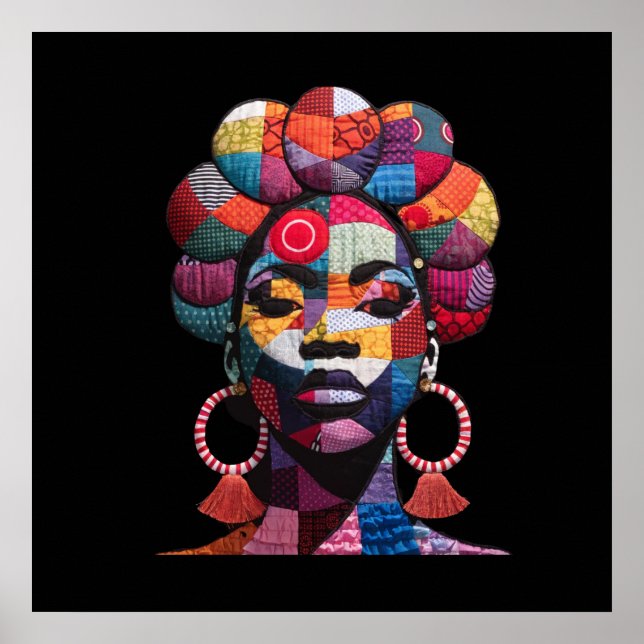 Póster de mujer africana colorida (Frente)
