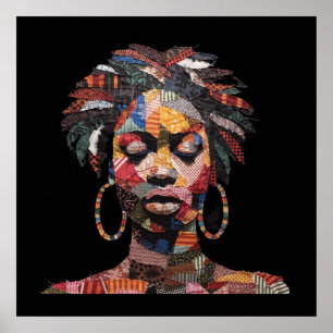 Póster de mujer africana colorida