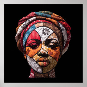 Póster de mujer africana colorida