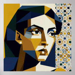 Póster de mujer al piano Art Deco Sala de música d