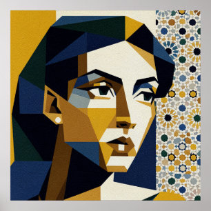 Póster de mujer al piano Art Deco Sala de música d