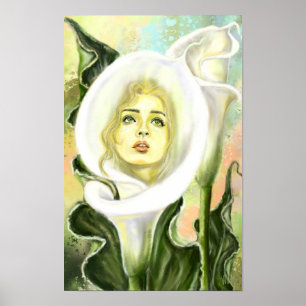 Póster de Mujer con Lirio Calla