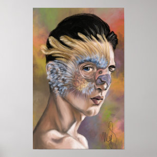 Póster de Mujer con Loro