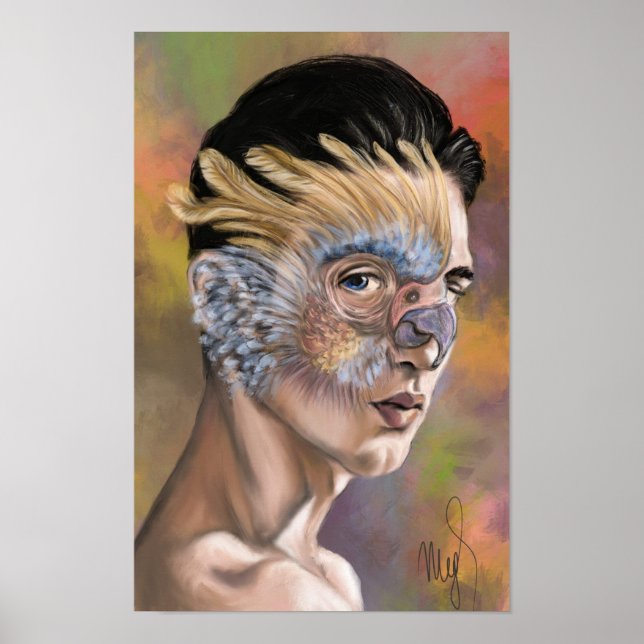 Póster de Mujer con Loro (Frente)