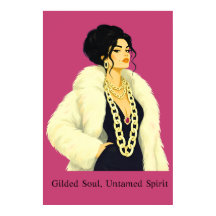 Póster de mujer elegante con cita
