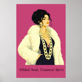 Póster de mujer elegante con cita