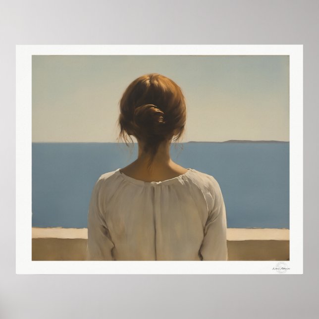 Póster de Mujer Mirando al Mar (Frente)