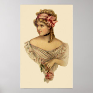 Póster de mujer victoriana