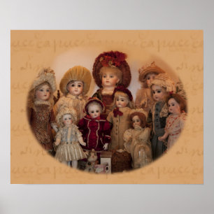 Póster de muñecas y amigas francesas