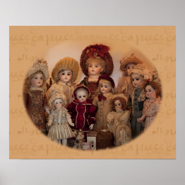 Póster de muñecas y amigas francesas (Frente)
